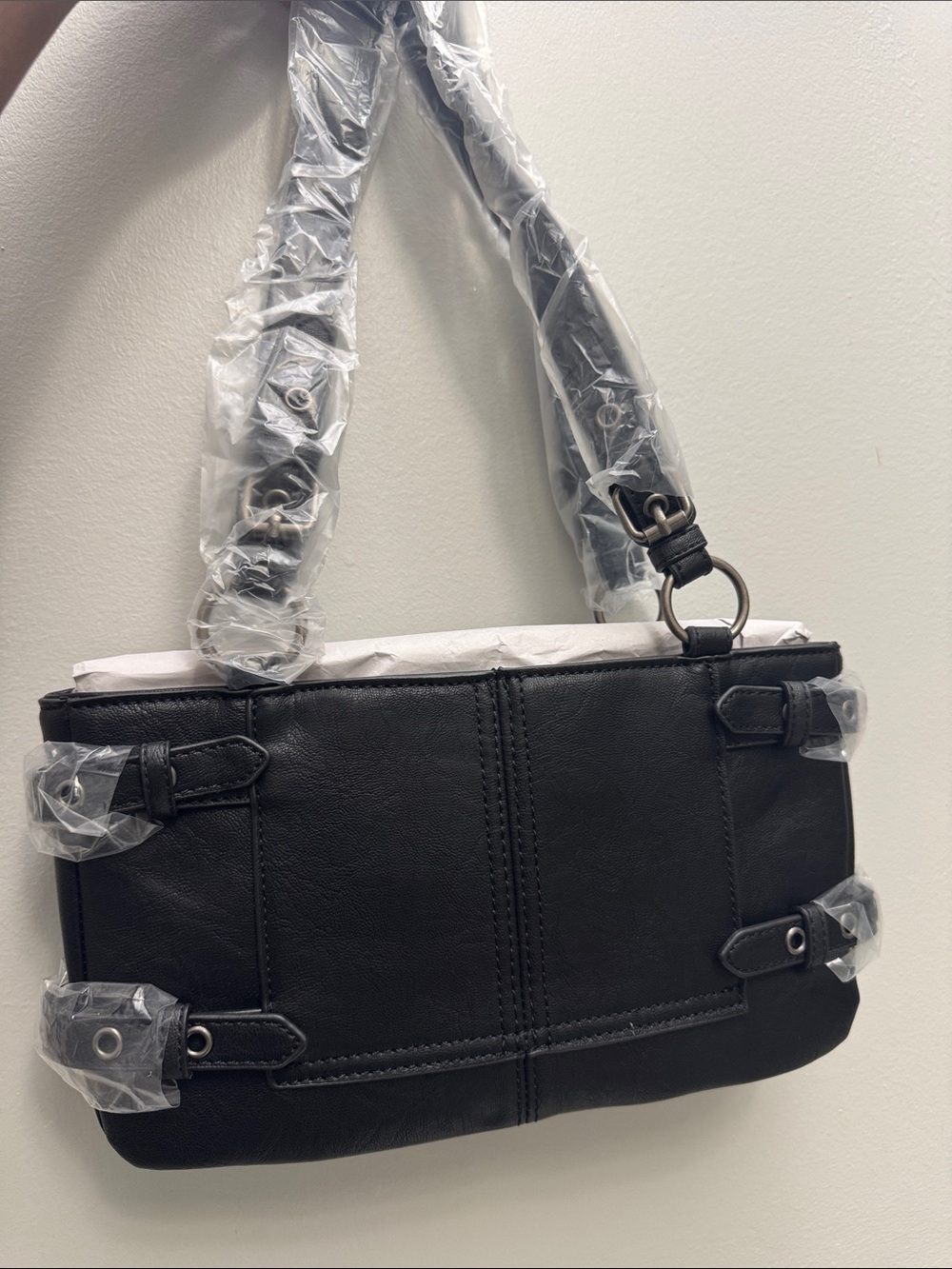 Dolls Kill Black Shoulder Bag with Ring Hardware